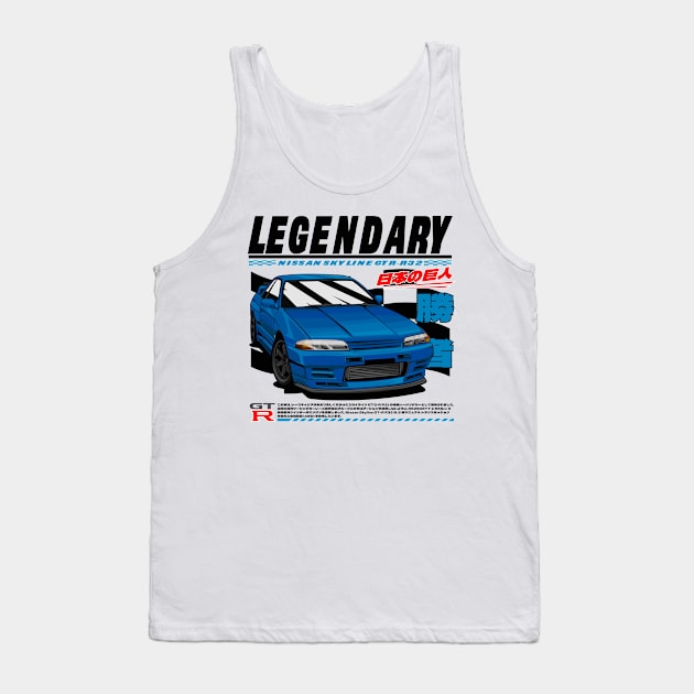 NISMO NISSAN SKYLINE GTR R32-BLUE Tank Top by HFP_ARTWORK